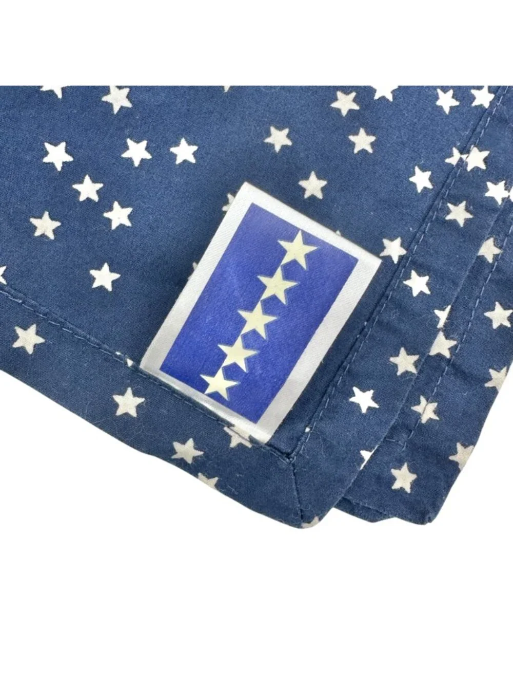 Set Of 10 Cloth Napkins Patriotic Themed FIVE Red and FIVE Blue with White Stars